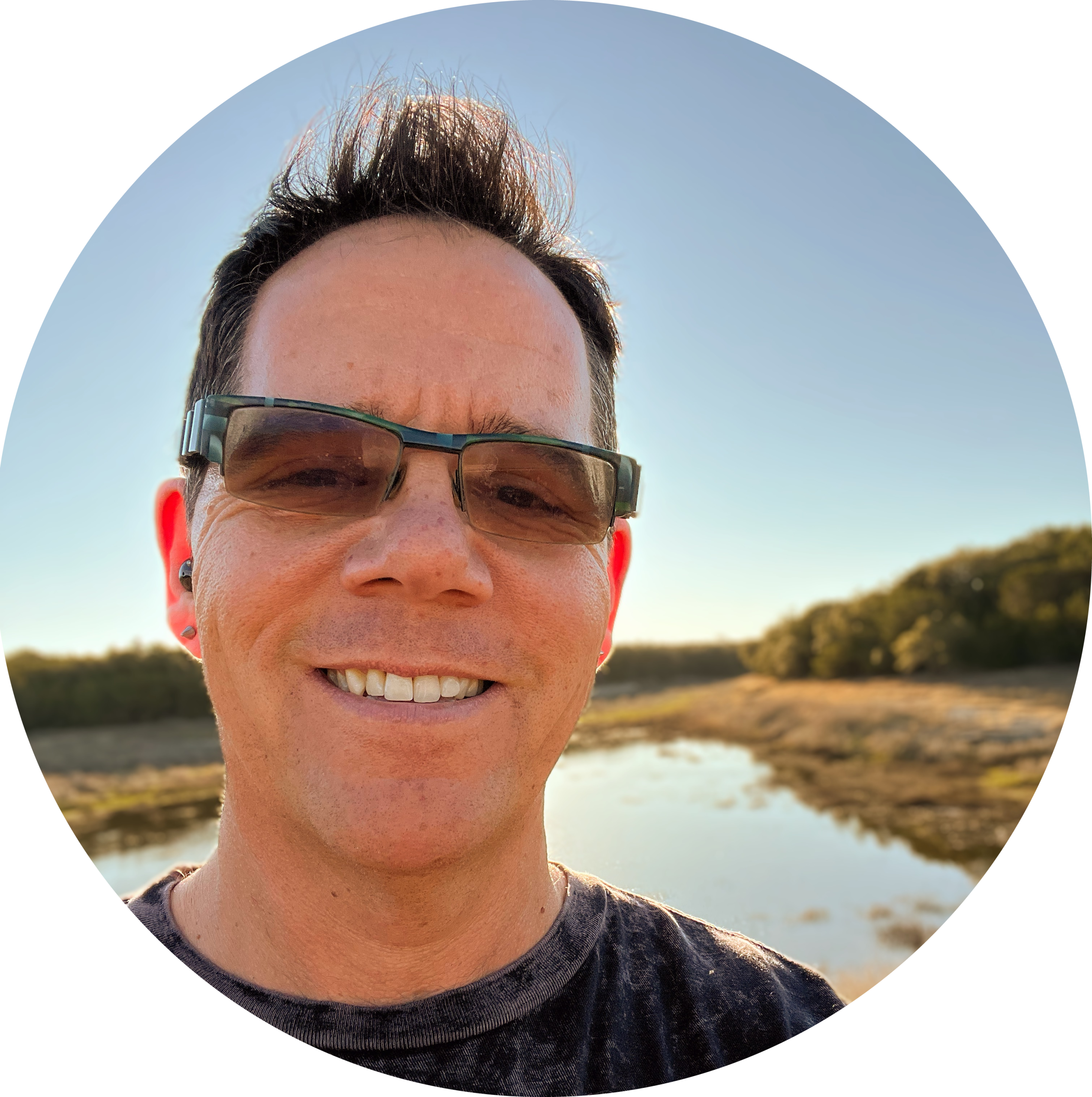 Jeff Campbell hiking in Wimberley Texas