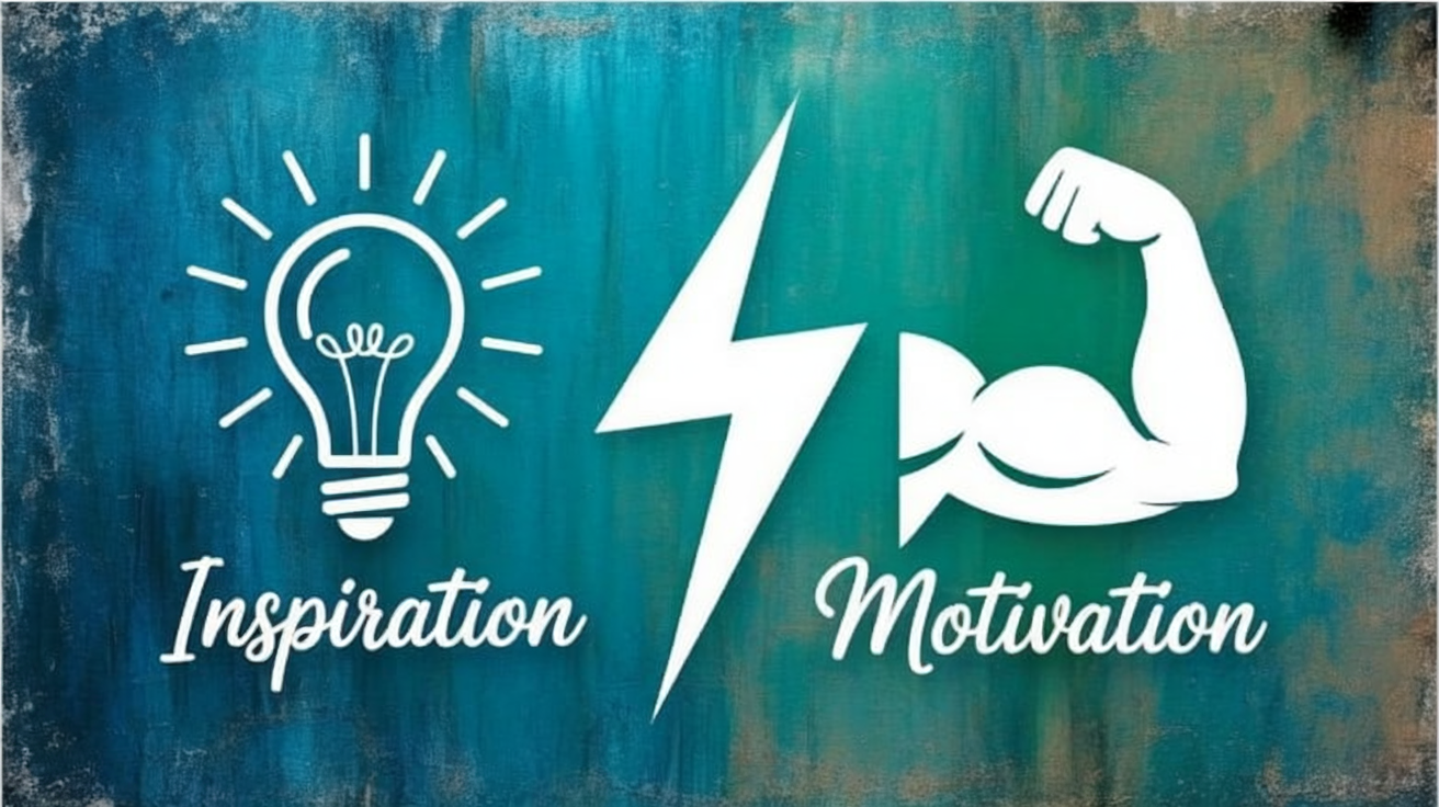 a textured blue-green background featuring three white icons and text